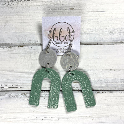 HOPE - Leather Earrings  ||  SHIMMER ROSE GOLD, <BR> SHIMMER MINT GREEN
