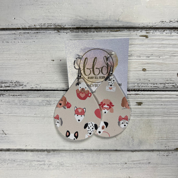 ZOEY (3 sizes available!) -  Leather Earrings  ||  VALENTINE DOGS (FAUX LEATHER)