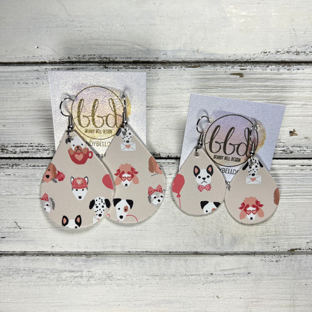 ZOEY (3 sizes available!) -  Leather Earrings  ||  VALENTINE DOGS (FAUX LEATHER)