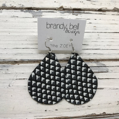 ZOEY (3 sizes available!) - Leather Earrings  ||  BLACK & WHITE MATTE MERMAID