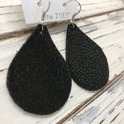 ZOEY (3 sizes available!) - Leather Earrings  ||  BLACK WITH GLOSS DOTS