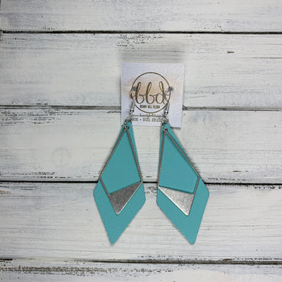 SUEDE + STEEL *Limited Edition* COLLECTION || <BR> SILVER BRASS TRIANGLE, <BR> MATTE ROBINS EGG BLUE