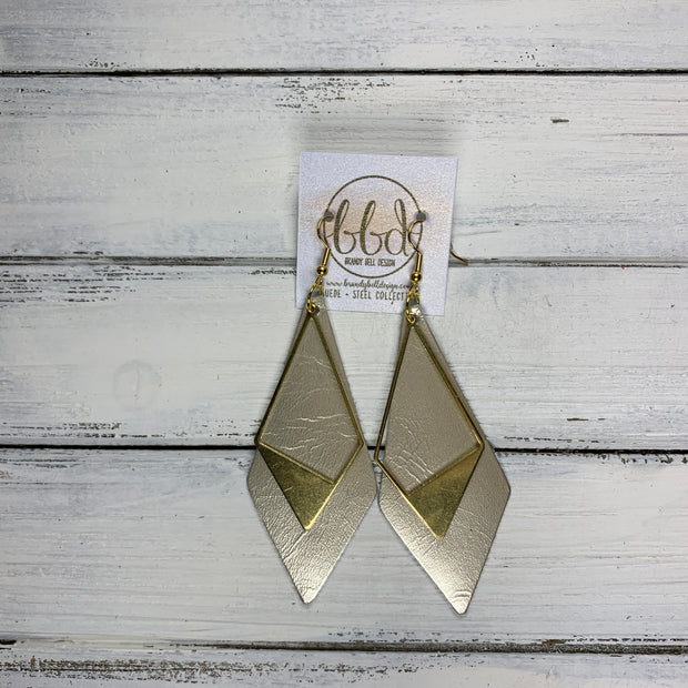 SUEDE + STEEL *Limited Edition* COLLECTION || <BR> GOLD BRASS TRIANGLE, <BR> METALLIC CHAMPAGNE SMOOTH