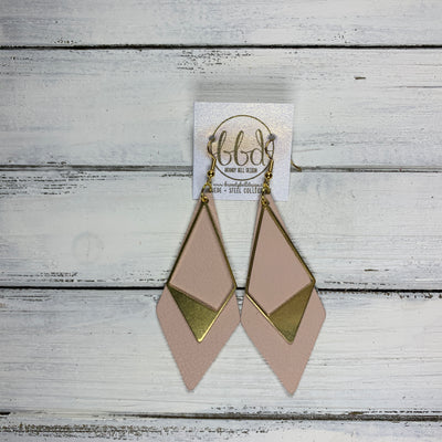 SUEDE + STEEL *Limited Edition* COLLECTION || <BR> GOLD BRASS TRIANGLE, <BR> MATTE BLUSH PINK
