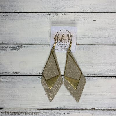 SUEDE + STEEL *Limited Edition* COLLECTION || <BR> GOLD BRASS TRIANGLE, <BR> SHIMMER CHAMPAGNE