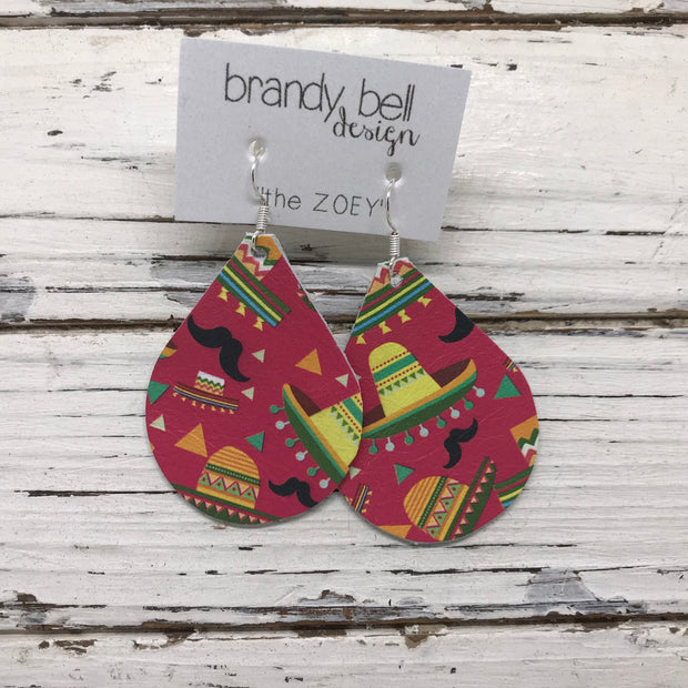 ZOEY (3 sizes available!) - Leather Earrings   ||  SOMBRERO & MUSTACHE