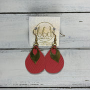 SUEDE + STEEL *Limited Edition* MINI ZOEY  || GOLD BRASS LEAF, <BR> CORAL/SALMON PALMS