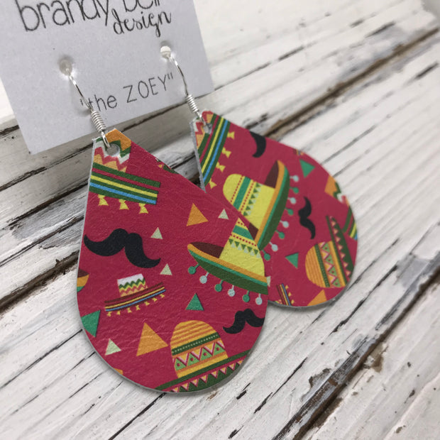 ZOEY (3 sizes available!) - Leather Earrings   ||  SOMBRERO & MUSTACHE