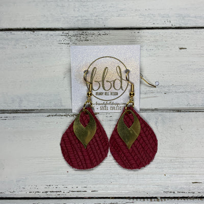SUEDE + STEEL *Limited Edition* MINI ZOEY  || GOLD BRASS LEAF, <BR> BURGUNDY PALMS