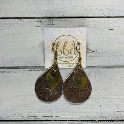 SUEDE + STEEL *Limited Edition* MINI ZOEY  || GOLD BRASS LEAF, <BR> METALLIC ROSE GOLD SMOOTH