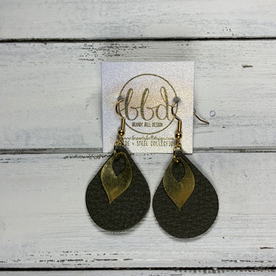 SUEDE + STEEL *Limited Edition* MINI ZOEY  || GOLD BRASS LEAF, <BR> MATTE OLIVE GREEN