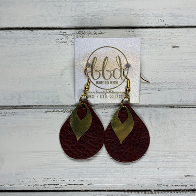 SUEDE + STEEL *Limited Edition* MINI ZOEY  || GOLD BRASS LEAF, <BR> DISTRESSED BURGUNDY