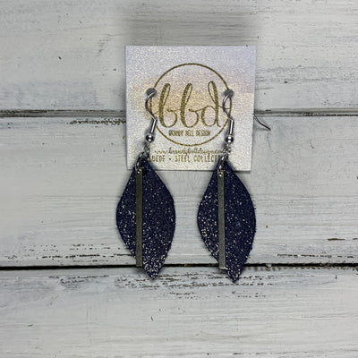 SUEDE + STEEL *Limited Edition* COLLECTION ||  Leather Earrings || GOLD BRASS LEAVES, <BR> SHIMMER ROSE GOLD