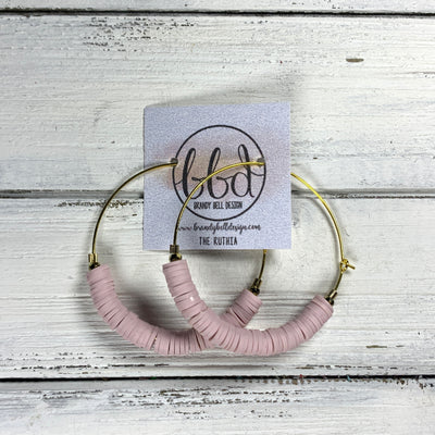 RUTHIA - Rubber Disk Hoop Earrings  ||    BLUSH PINK