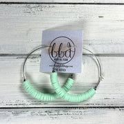 RUTHIA - Rubber Disk Hoop Earrings  ||    MINT GREEN