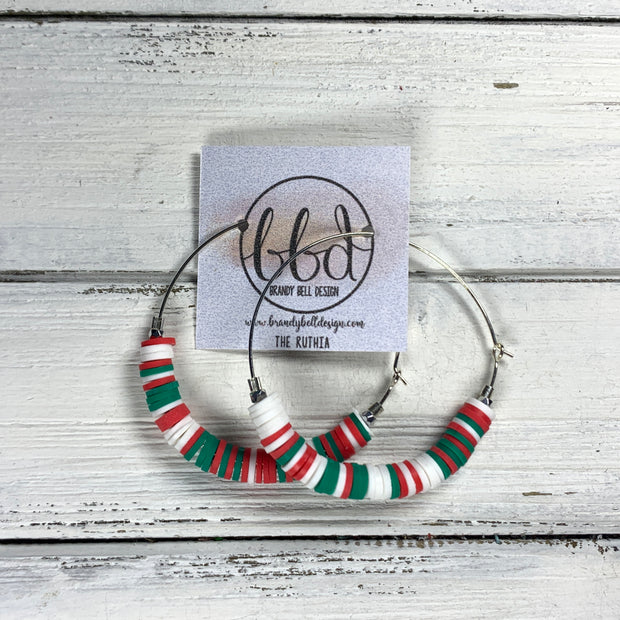 RUTHIA - Rubber Disk Hoop Earrings  ||    CHRISTMAS