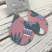 ZOEY (3 sizes available!) - Leather Earrings   || PINK CACTUS