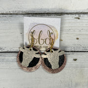 COW - Leather Earrings  ||   <BR> SHIMMER GOLD, <BR> SHIMMER BLACK, <BR> SHIMMER VINTAGE PINK