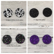 Poppy- 3 PACK (Choose your colors) - Glitter Stud Earrings SHOWN: Z: ROSE GOLD, Y: NEW YEAR, A: WHITE