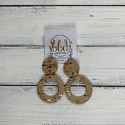 COCO -  Leather Earrings  ||  <BR> ROSE GOLD ACCENT ON CORK