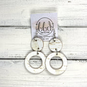COCO -  Leather Earrings  ||  <BR> WHITE CORK