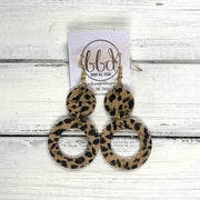 COCO -  Leather Earrings  ||  <BR> BLACK CHEETAH CORK