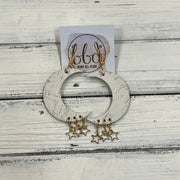 MOON (WITH OR WITHOUT) STAR DANGLES -  Leather Earrings  ||   <BR> WHITE CORK(THICK CORK ON LEATHER) <BR> * AVAILABLE IN 2 SIZES