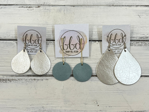 SUEDE + STEEL *Limited Edition* COLLECTION ||  <br> GOLD POST DROP || <br>  PEARLIZED OLIVE GREEN