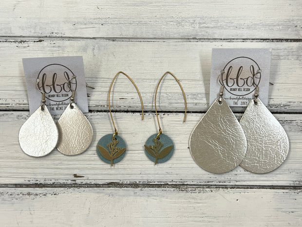 SUEDE + STEEL *Limited Edition* COLLECTION ||  <br> GOLD DROP & METAL FLORAL || <br> MATTE WHITE