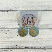 SUEDE + STEEL *Limited Edition* COLLECTION ||  <br> METAL SUN, MOON & STARS || <br> DUSTY AQUA RIVIERA