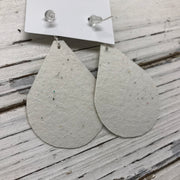 ZOEY (3 sizes available!) - FAUX Leather Earrings (Not real leather) WITH FELT BACK  ||  GRAY BASEBALL