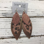 DOROTHY - Leather Earrings  || SHIMMER VINTAGE PINK, PINK CHEETAH, METALLIC ROSE GOLD