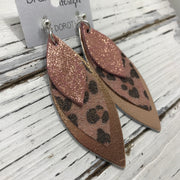 DOROTHY - Leather Earrings  || SHIMMER VINTAGE PINK, PINK CHEETAH, METALLIC ROSE GOLD