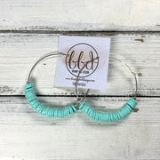 RUTHIA - Rubber Disk Hoop Earrings  ||   AQUA