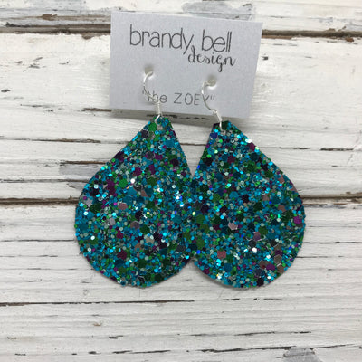 ZOEY (3 sizes available!) - GLITTER Earrings (Not real leather)   ||  UNDER THE SEA