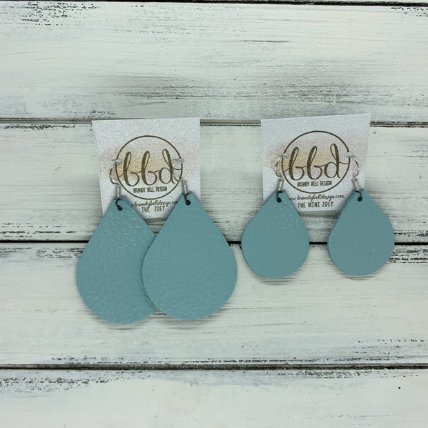 ZOEY (3 sizes available!) -  Leather Earrings  ||   MATTE COOL MINT