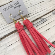 MARIE - Faux Suede Tassel Earrings  || PEONY PINK