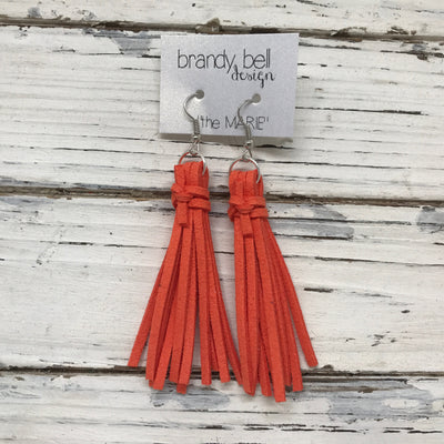 MARIE - Faux Suede Tassel Earrings  || TANGERINE