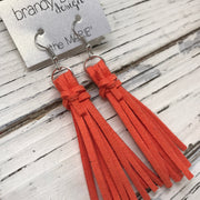 MARIE - Faux Suede Tassel Earrings  || TANGERINE