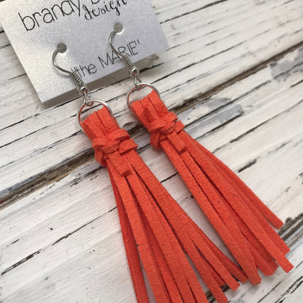 MARIE - Faux Suede Tassel Earrings  || TANGERINE
