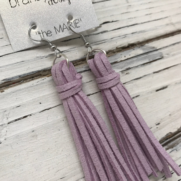 MARIE - Faux Suede Tassel Earrings  || LILAC