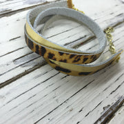 WRAP BRACELET - SPENCER ||    Handmade by Brandy Bell Design ||  METALLIC GOLD / METALLIC CHEETAH PRINT