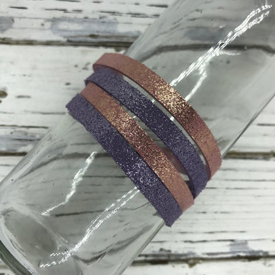 WRAP BRACELET - SPENCER ||    Handmade by Brandy Bell Design ||  SHIMMER LAVENDER / SHIMMER VINTAGE PINK