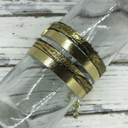 WRAP BRACELET - SPENCER ||    Handmade by Brandy Bell Design ||  METALLIC GOLD / METALLIC BLACK & GOLD SAND
