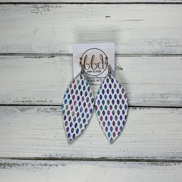 MAISY - Leather Earrings  ||  <BR> PASTEL RAINDROPS