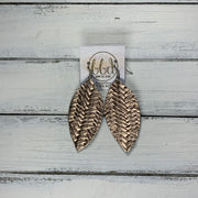 MAISY - Leather Earrings  ||  <BR> ROSE GOLD BRIADED