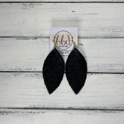 MAISY - Leather Earrings  ||  <BR>  SHIMMER BLACK