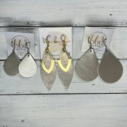 SUEDE + STEEL *Limited Edition* || Leather Earrings || BRASS MARQUISE ACCENT || <BR> DARK TEAL BRAID