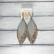 INDIA - Leather Earrings   ||  <BR>  SHIMMER ROSE GOLD ,  <BR> METALLIC ROSE GOLD WESTERN FLORAL,  <BR> ROSE GOLD SANDS