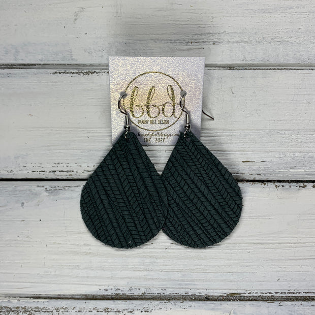 ZOEY (3 sizes available!) -  Leather Earrings  ||   FORREST GREEN PALMS